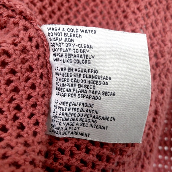 Mesh Crochet Open Knit Tunic Sweater in Soft Cherry Size 8 10 S/M Simply Noelle - Picture 7 of 7